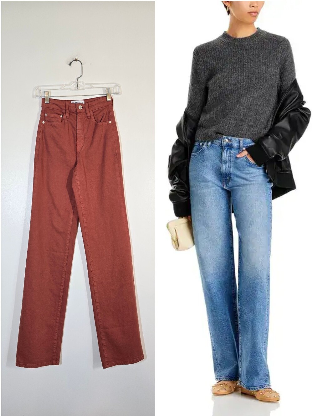 Derek Lam 10 Crosby Faye Denim Jeans Terracotta Orange 23